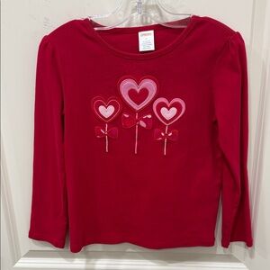 Gymboree Red Long Sleeve Shirt with Heart Lollipops